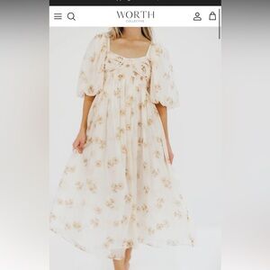 Worth Collective Harlow Maxi Dress in Taupe Floral